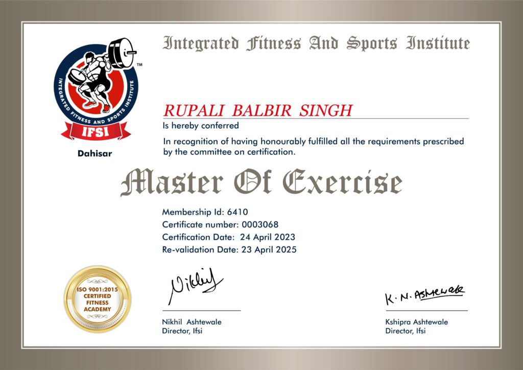Masters of exercise and Sports Science Courses in India IFSI Fitness — free download