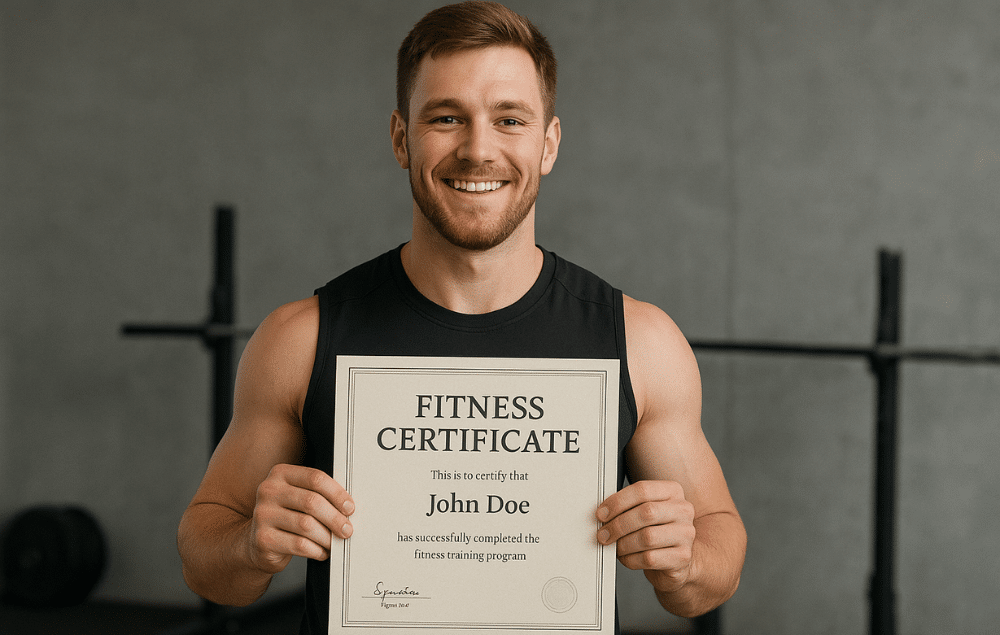 Fitness trainer certificate