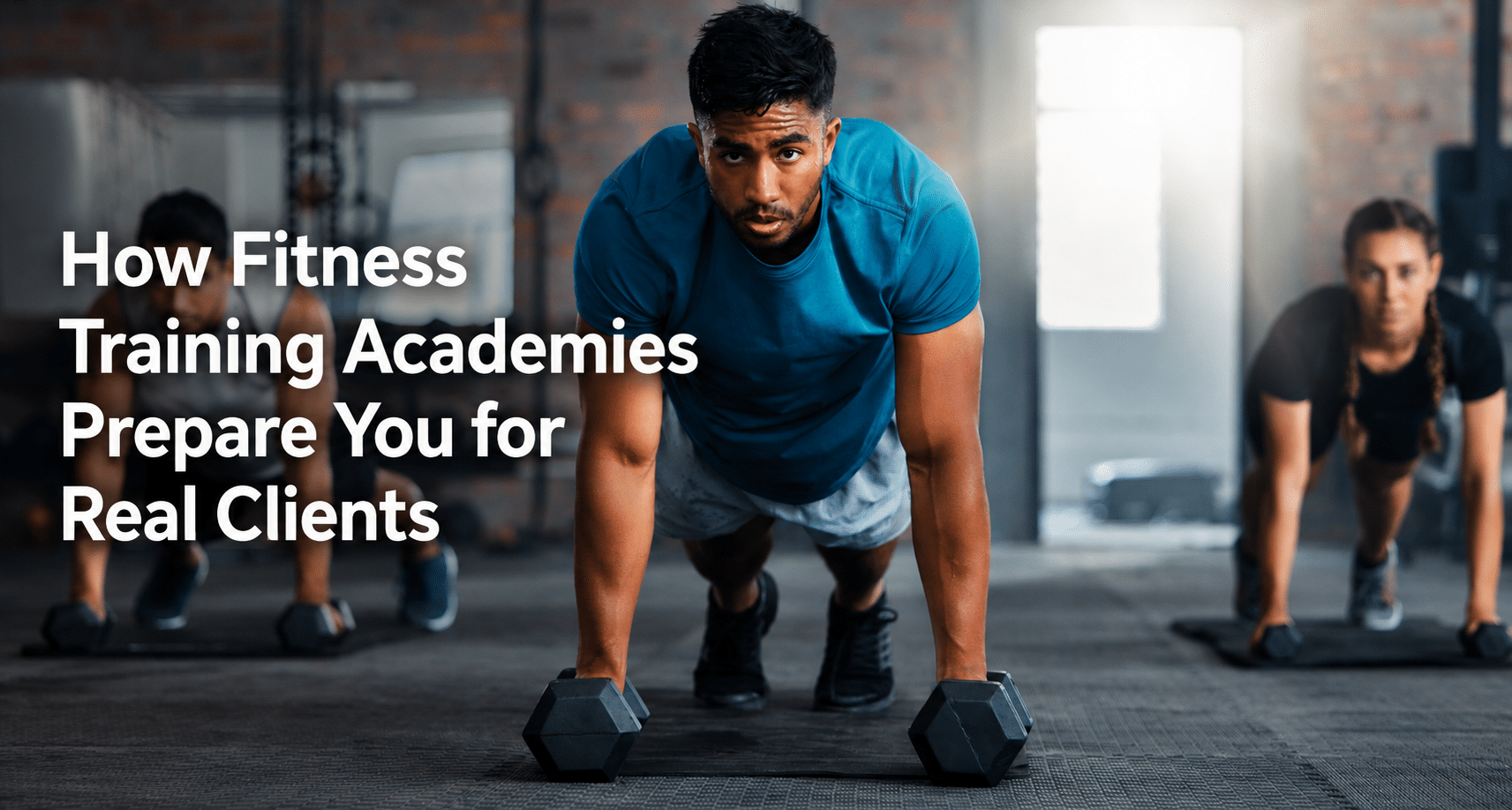 Fitness training academies preparing students for real clients